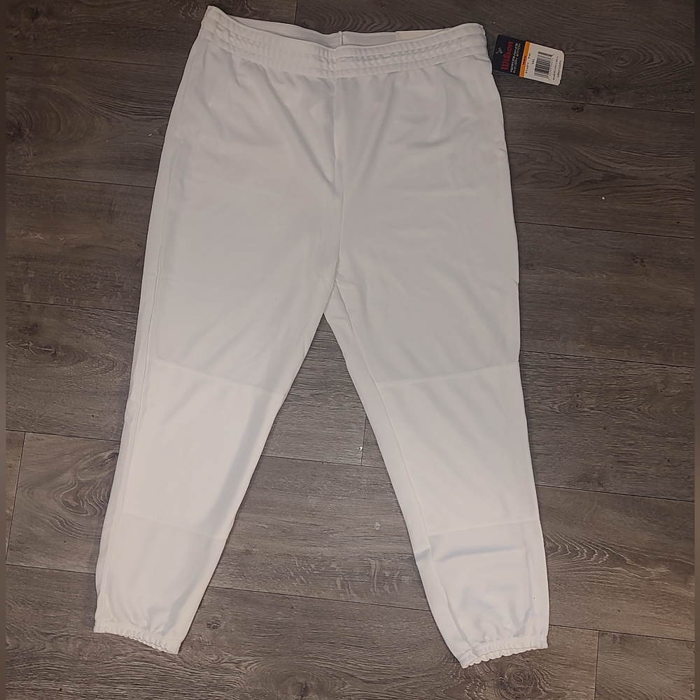 Wilson White Baseball Classic Fit Drawstring Pants